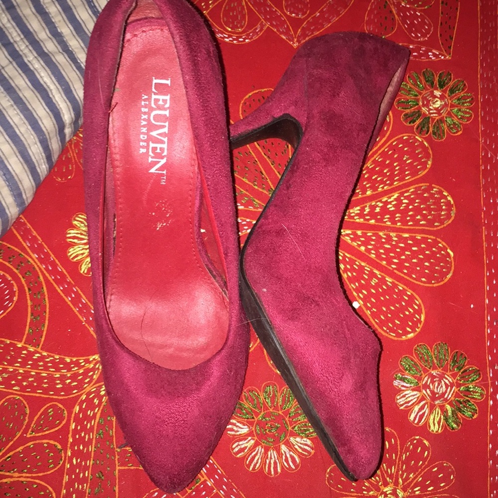 Suede Red Heels
